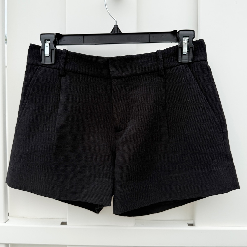 Vince Black Cotton Linen Blend Tailored Shorts Women's Size 0